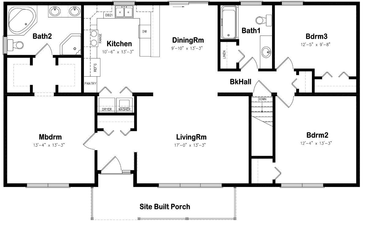3 Bed Ranch House Plan With Open