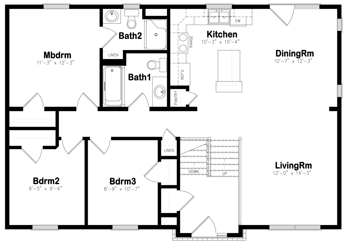  Open  Concept 1200  Sq  Ft  Ranch House  Plans  House  Plan  